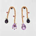 Trendy Gold Plated Teardrop Dangle Earrings 6W6JER743