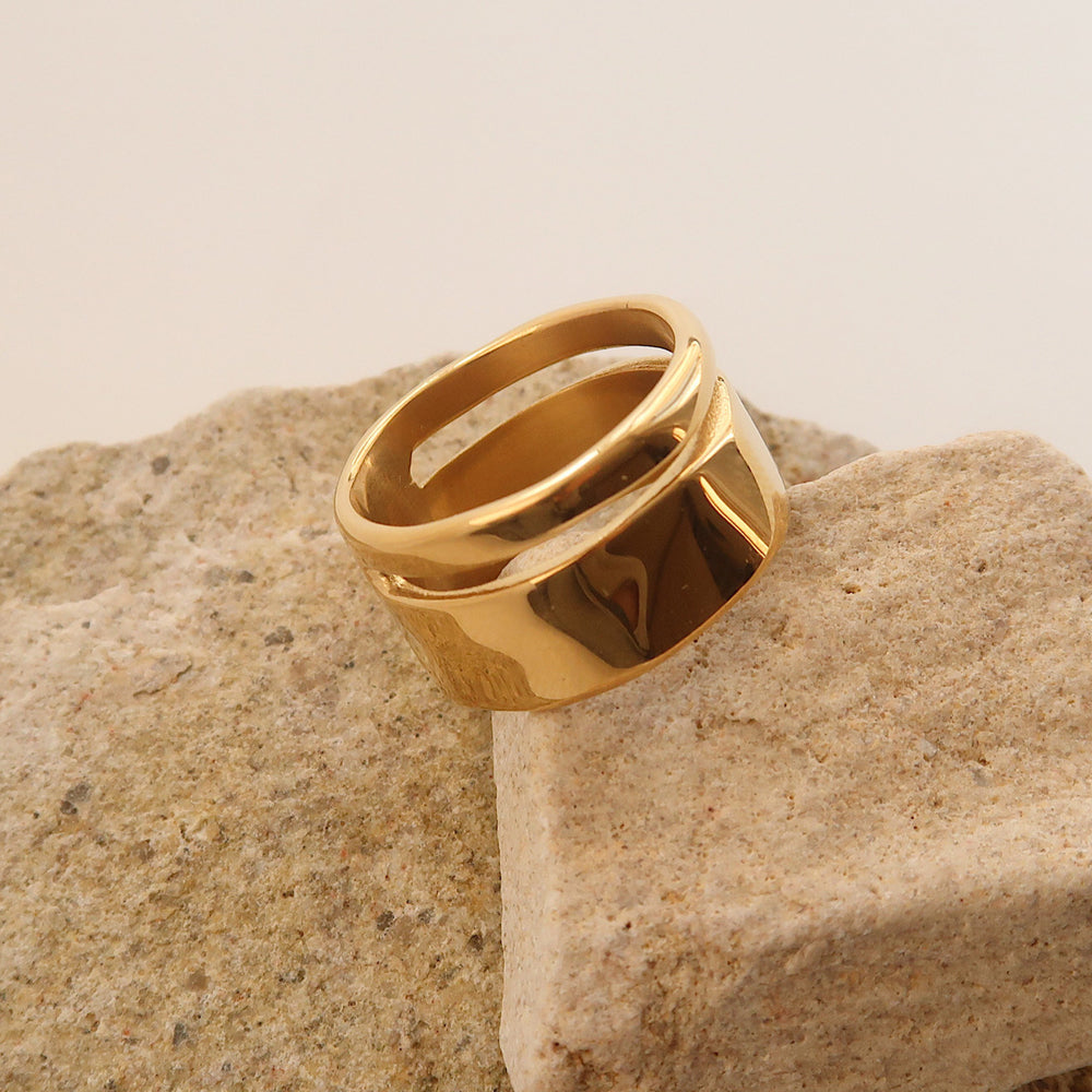 Hollow Wide Band Ring - DippedShop Wholesale - #3043