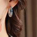 Retro Cubic Zirconia Statement Hoop Earrings 6W6JER741