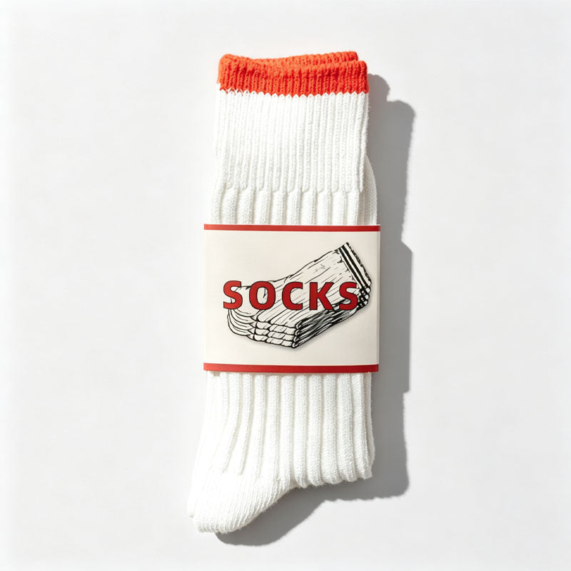Color Block Cotton Crew Socks - DippedShop Wholesale - #7299