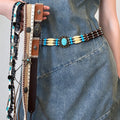 Boho Style Handmade Woven Bead Waist Belt 6W6JBT235