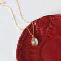 Vintage Oval Gemstone Pendant Choker Necklace 6W6JNC1082