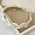 Elegant Pearl Braided Satin Wide Headband 6W6HBD312