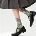 Floral Embossed Crew Socks - DippedShop Wholesale - #9667