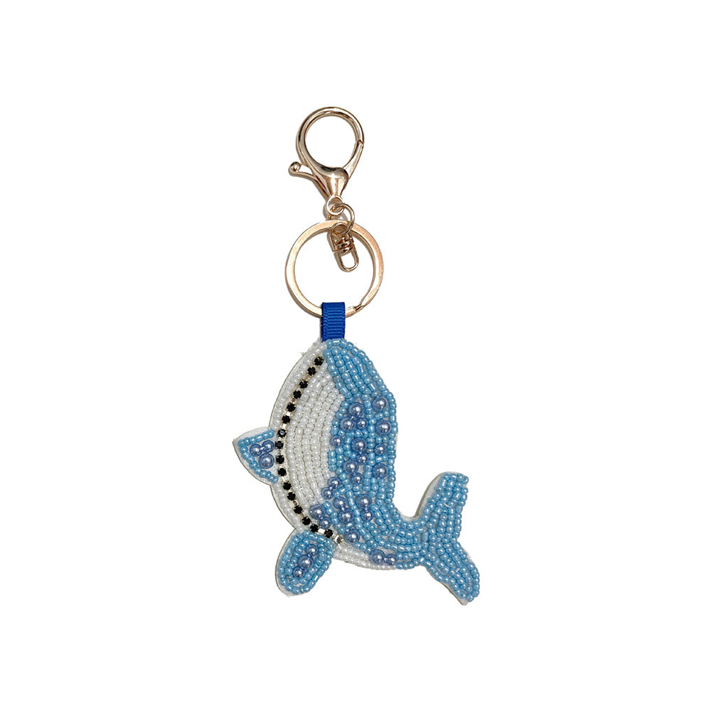 Trendy Handmade Beaded Rhinestones Crab Pendant Keychain 6W10BBC811