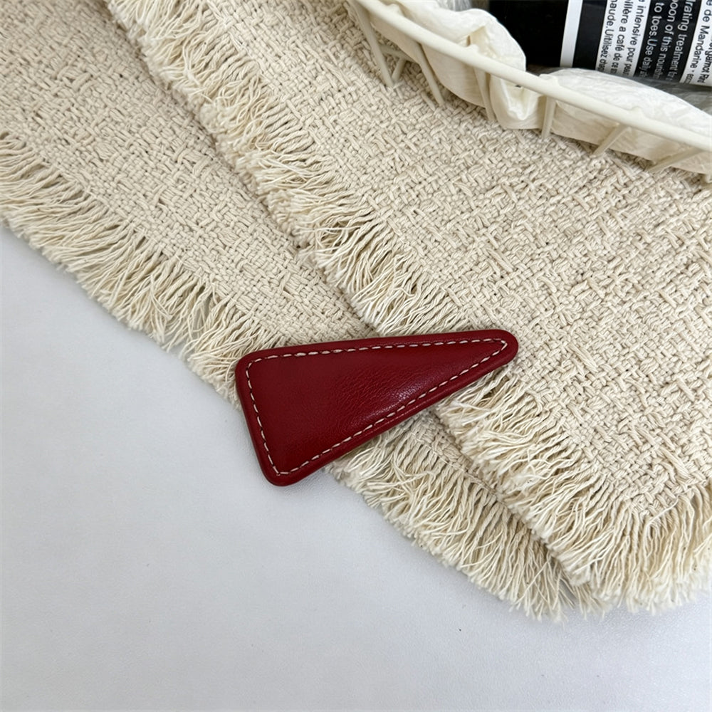 Simple PU Leather Rectangle Snap Hair Clip 6W6HCP1624