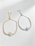Stylish Gold Plated Rhinestones Heart Pendant Bracelet 6W6JBR715