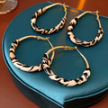 Vintage Leopard Leather Wrapped Hoop Earrings 6W6JER830
