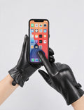 Fleece Lined Leather Touchscreen Gloves - DippedShop Wholesale - #2563