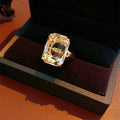 Chunky Square Cubic Zirconia Open Ring 6W6JRG361