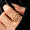 Vintage Gold Plated Cubic Zirconia Open Ring 6W6JRG373