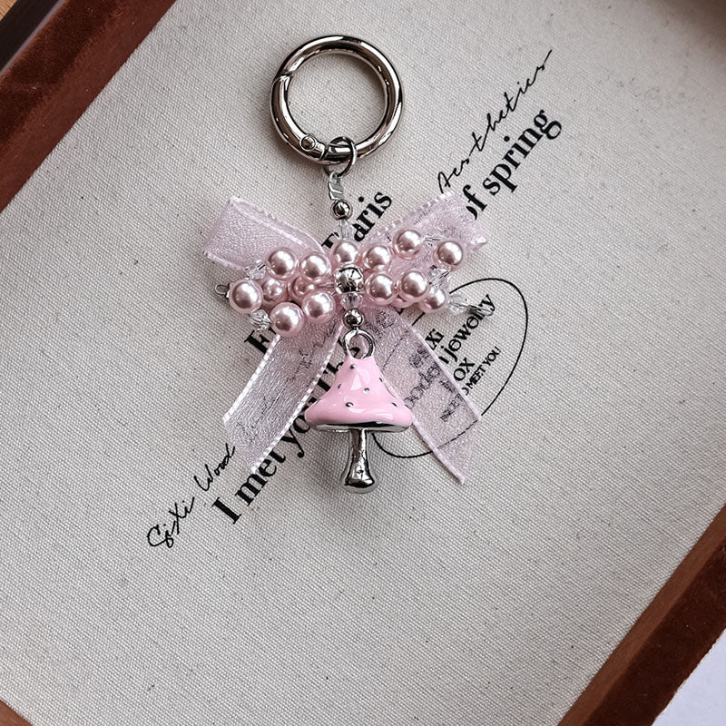 Handmade Bowknot Mushroom Kaychain Bag Charm 6W10BBC411