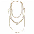 Multi-Layer Pearl Long Necklace - DippedShop Wholesale - #6227