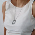 Minimalist Irregular Oval O-Ring Pendant Necklace 6W6JNC1066