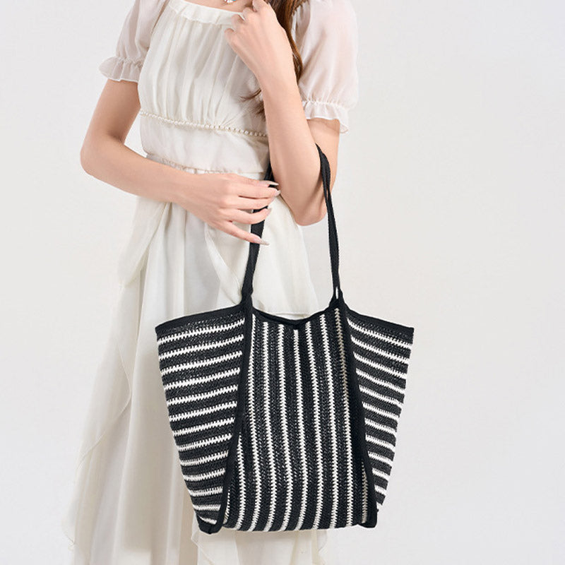 Minimalist Color Block Striped Shoulder Bag 6W10BBG1934