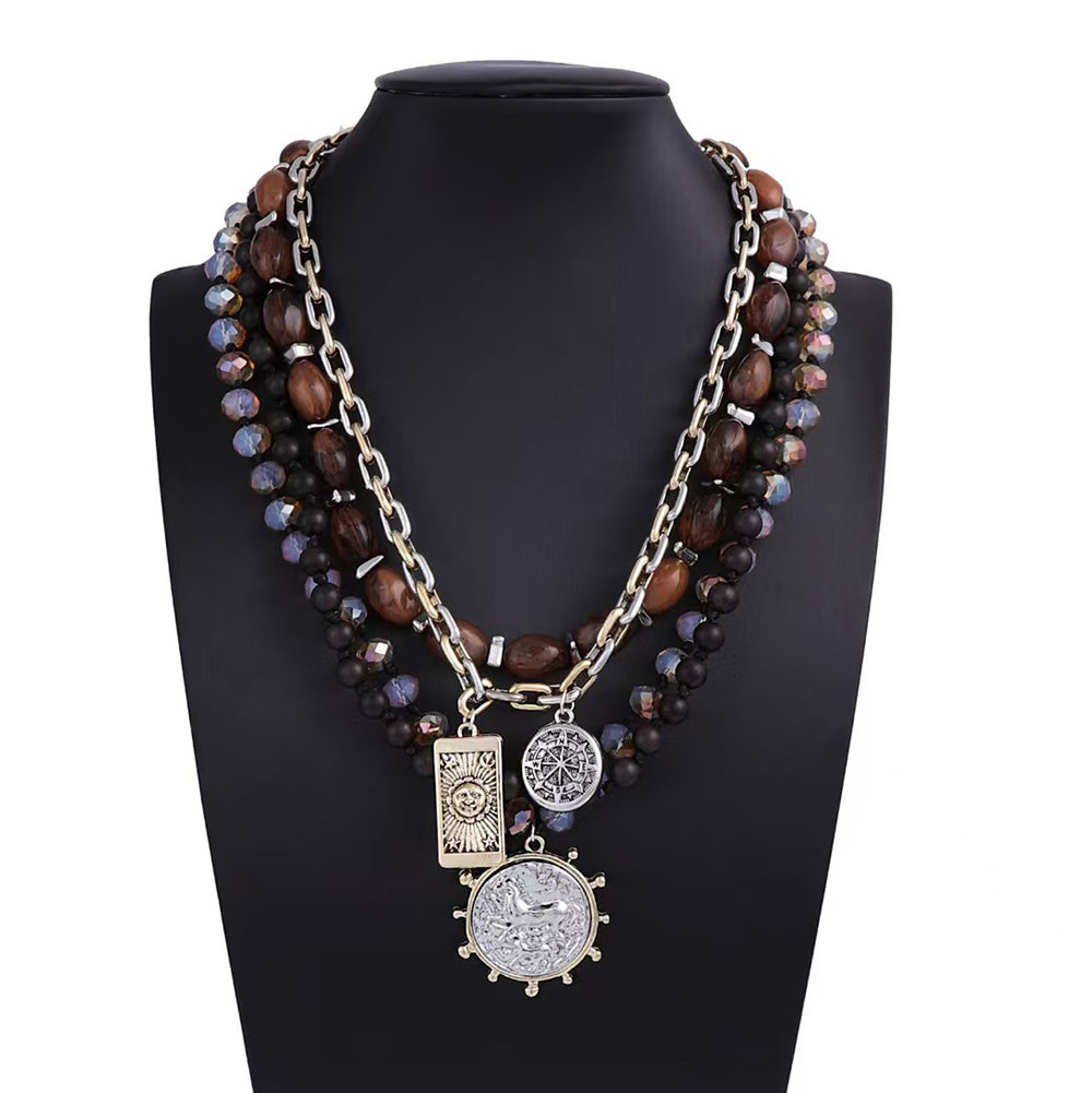 Multi-Layer Agate Beaded Necklace - DippedShop Wholesale - #5315