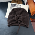 Simple Solid Color Drawstring Knit Beanie Hat 6W6HAT719