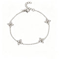 Simple Flower Gold Plated Cubic Zirconia Bracelet 6W6JBR460