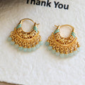 Bohemian Pearl Tassel Hoop Earrings - DippedShop Wholesale - #9875