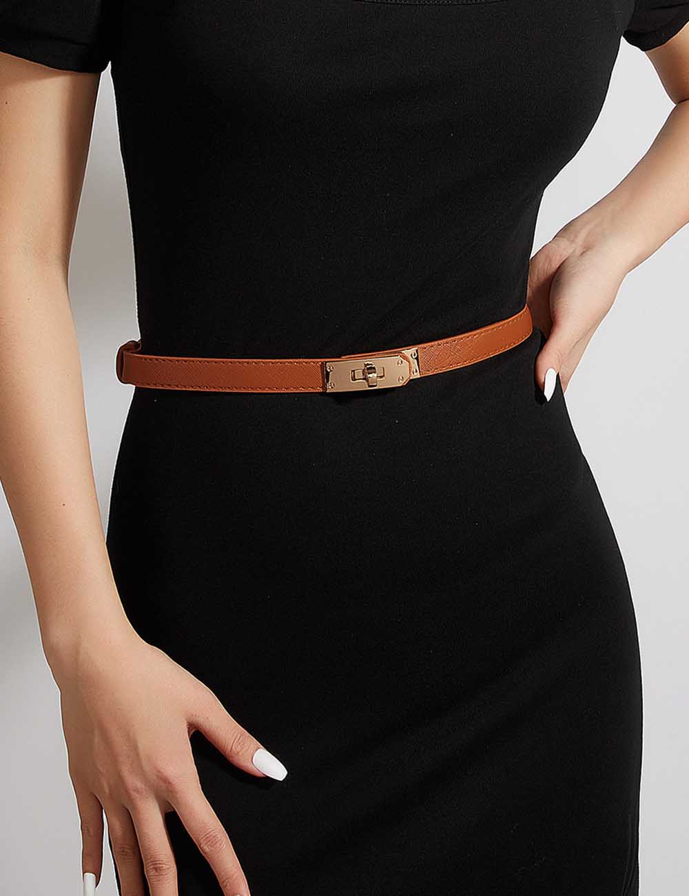 Simple Elegant Fine Leather Metal Belt DP25G451