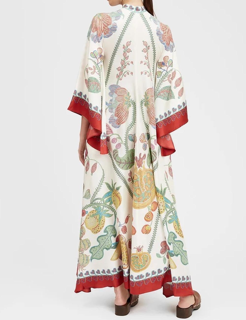 Vintage Reversible Floral Print Kaftan Dress DP26I470