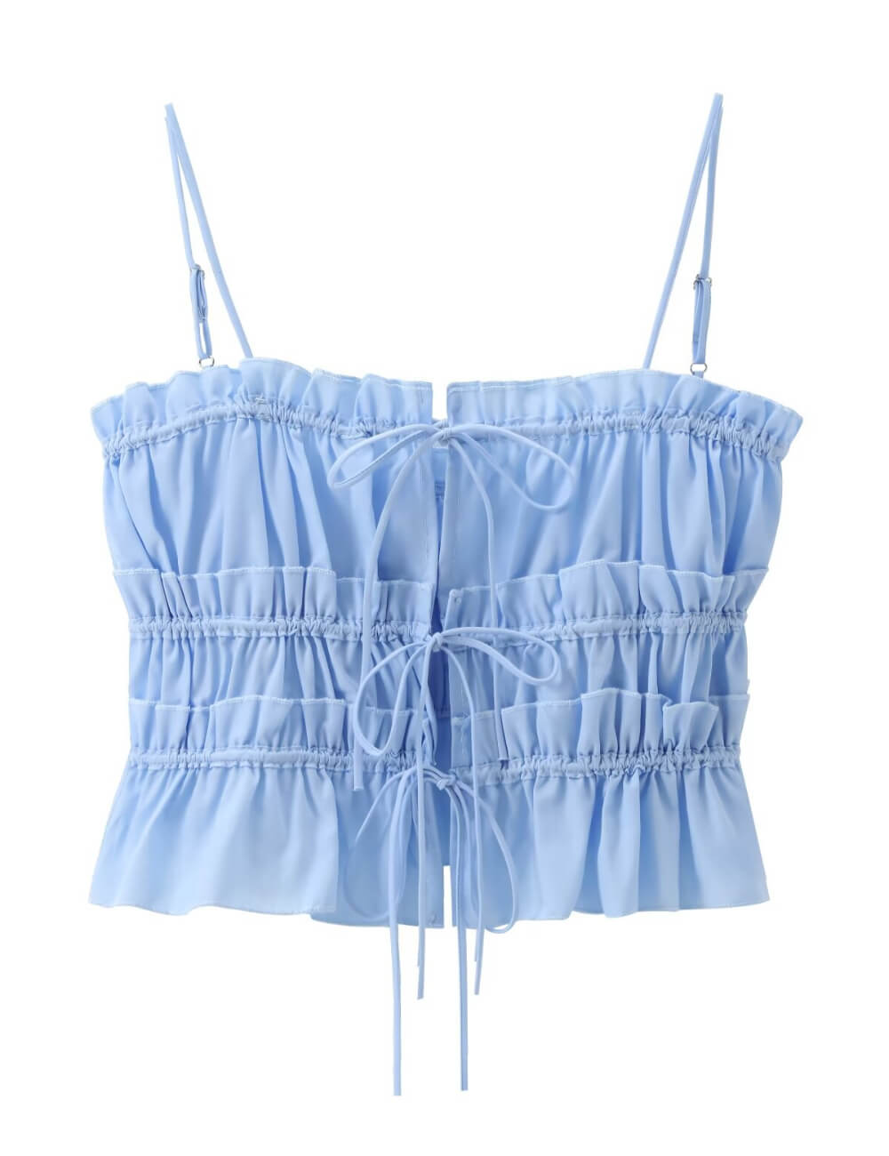 Simple Bowknot Spaghetti Strap Crop Top DP25D426