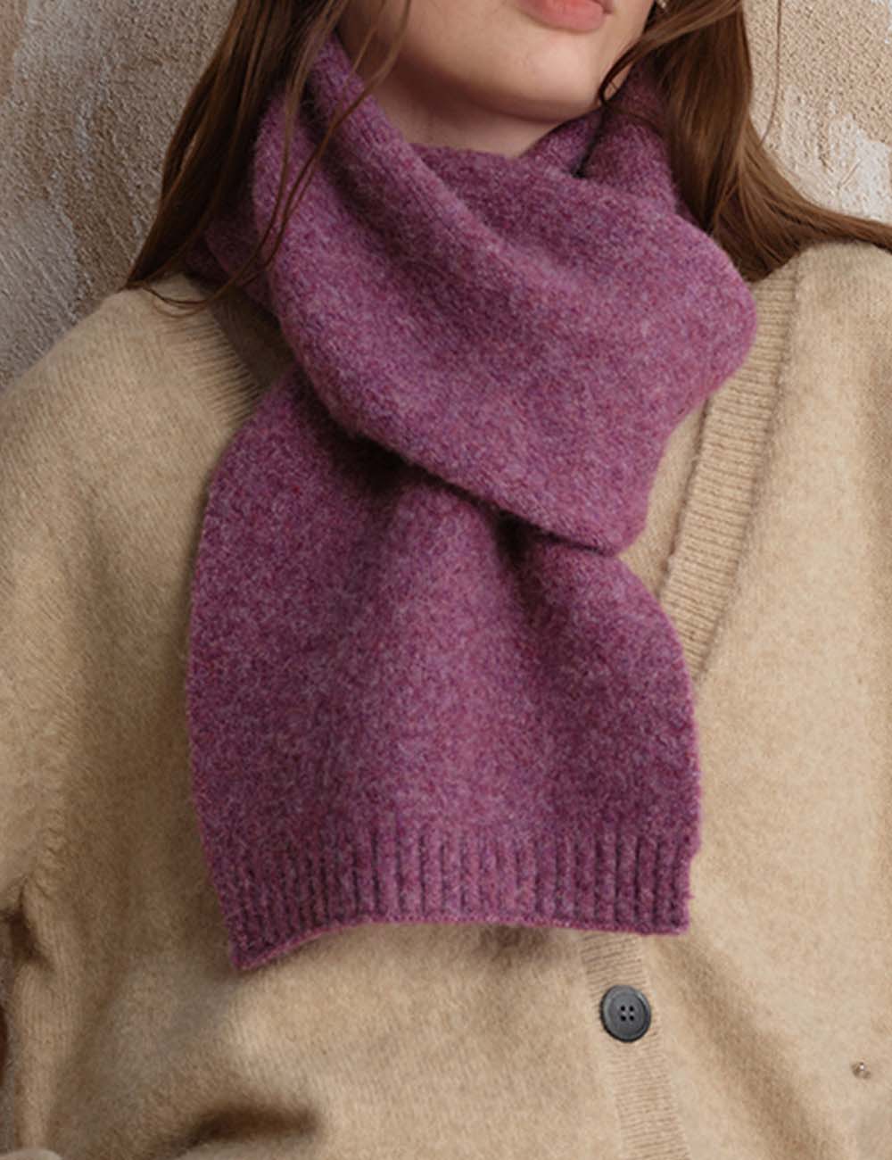 Soft Wool Solid Color Ribbed Winter Scarf DP25F605
