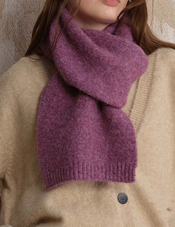 Soft Wool Solid Color Ribbed Winter Scarf DP25F605