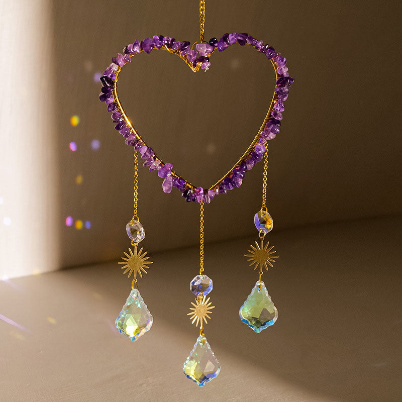 Crystal Heart Suncatcher - DippedShop Wholesale - #2851