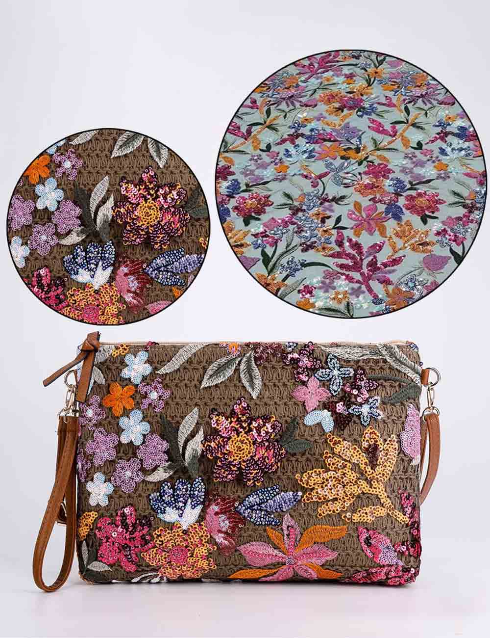 Embroidery Sequin Shoulder Bag - DippedShop Wholesale - #2883