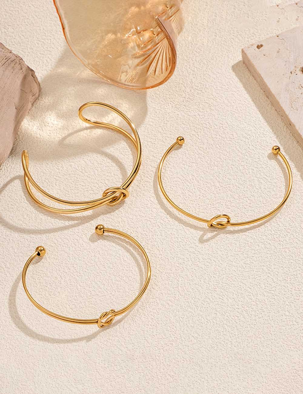 Elegant Gold Plated Knot Open - DippedShop Wholesale - #7827