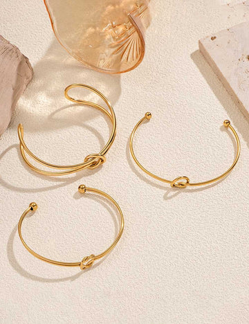 Elegant Gold Plated Knot Open - DippedShop Wholesale - #7827