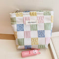 Frensh Floral Plaid Travel Portable Cosmetic Bag MK2BW6W10BOB382