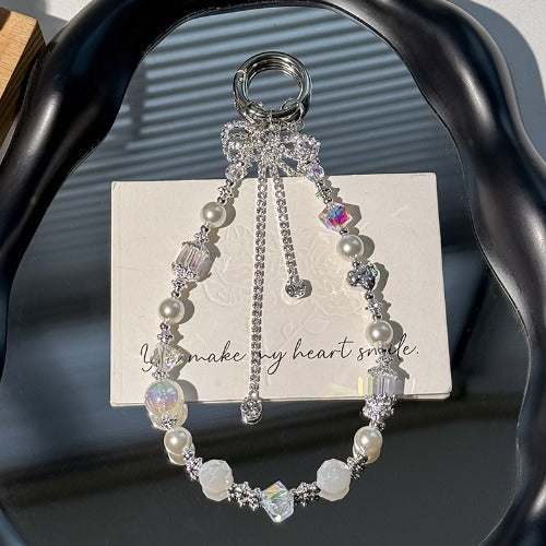 Elegant Crystal Beaded Tassel Bow Bag Charm DP25C795