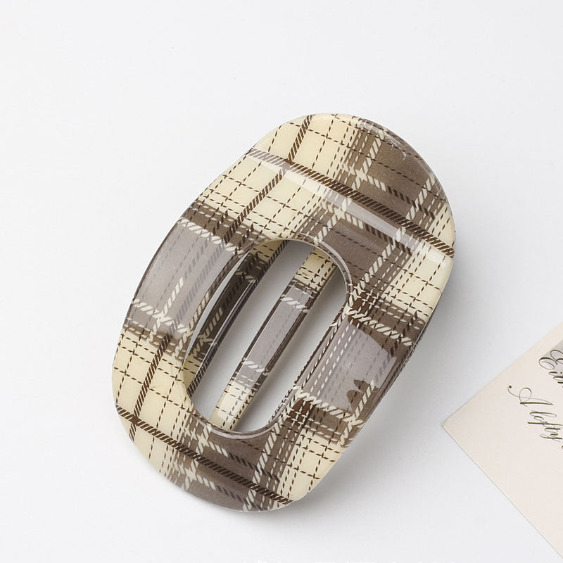 Color Block Plaid Hair Claw - DippedShop Wholesale - #9907