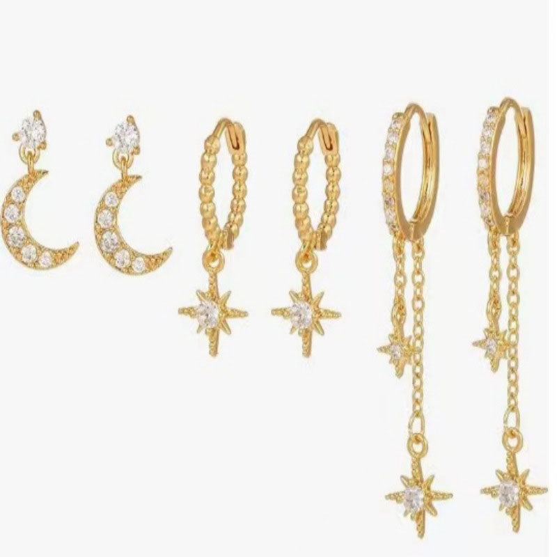 Stylish Gold Plated Moon Penda - DippedShop Wholesale - #3411