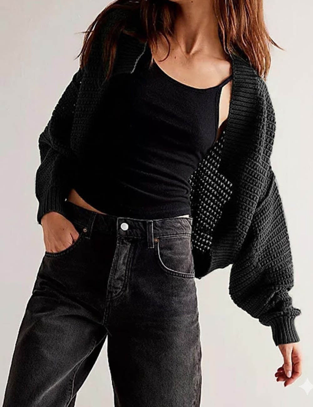 Trendy V-Neck Batwing Sleeve Knit Cardigan DP25H641