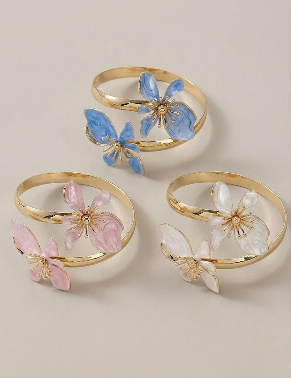 Vinatge Enamel Floral Gold Pla - DippedShop Wholesale - #8115