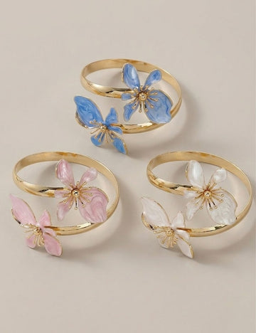 Vinatge Enamel Floral Gold Pla - DippedShop Wholesale - #8115