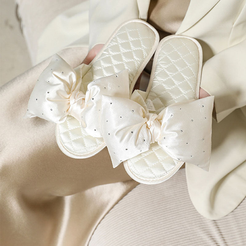 Rhinestone Bow Slippers - DippedShop Wholesale - #0099