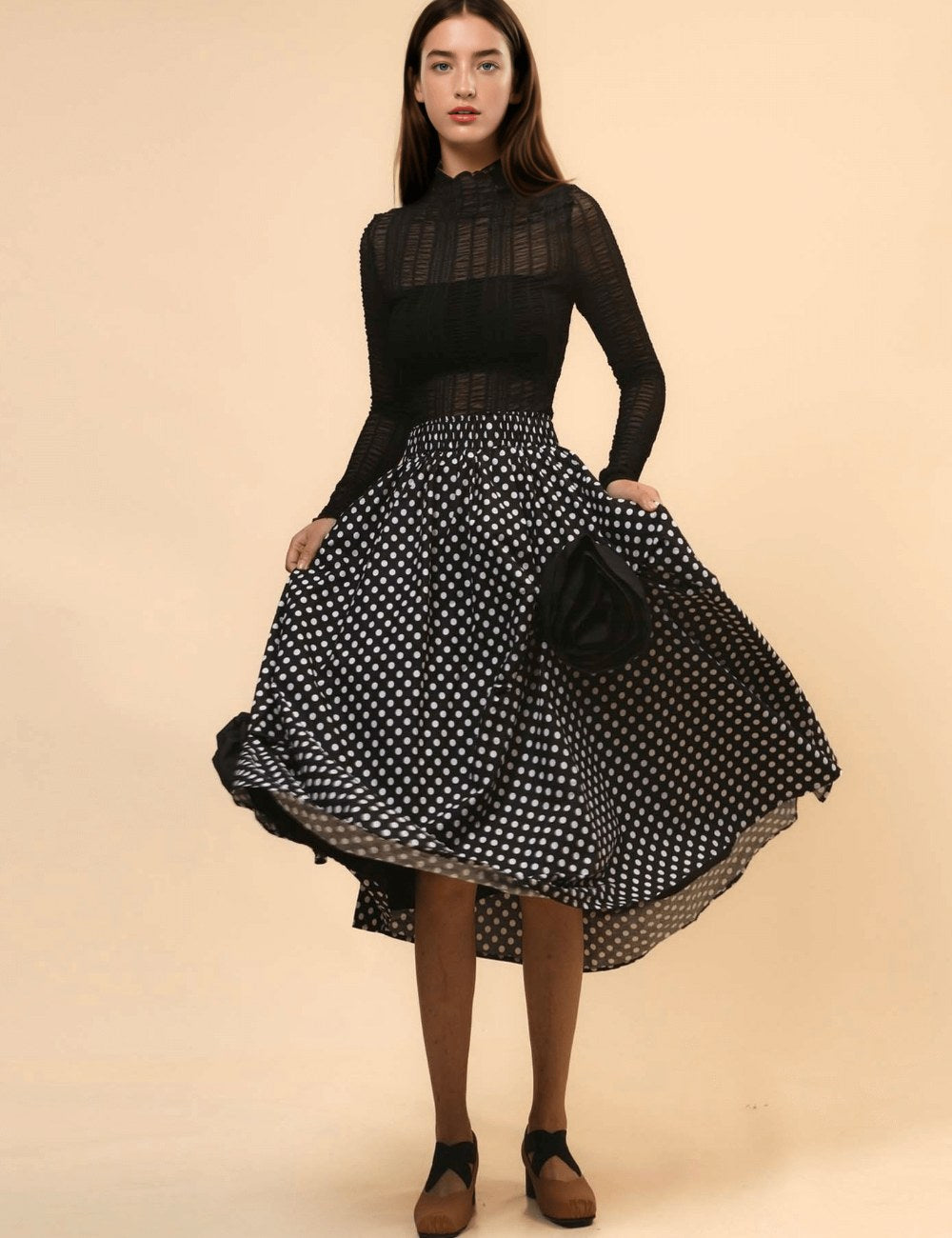 Irregular Hem Flower Midi Skirt - DippedShop Wholesale - #8931