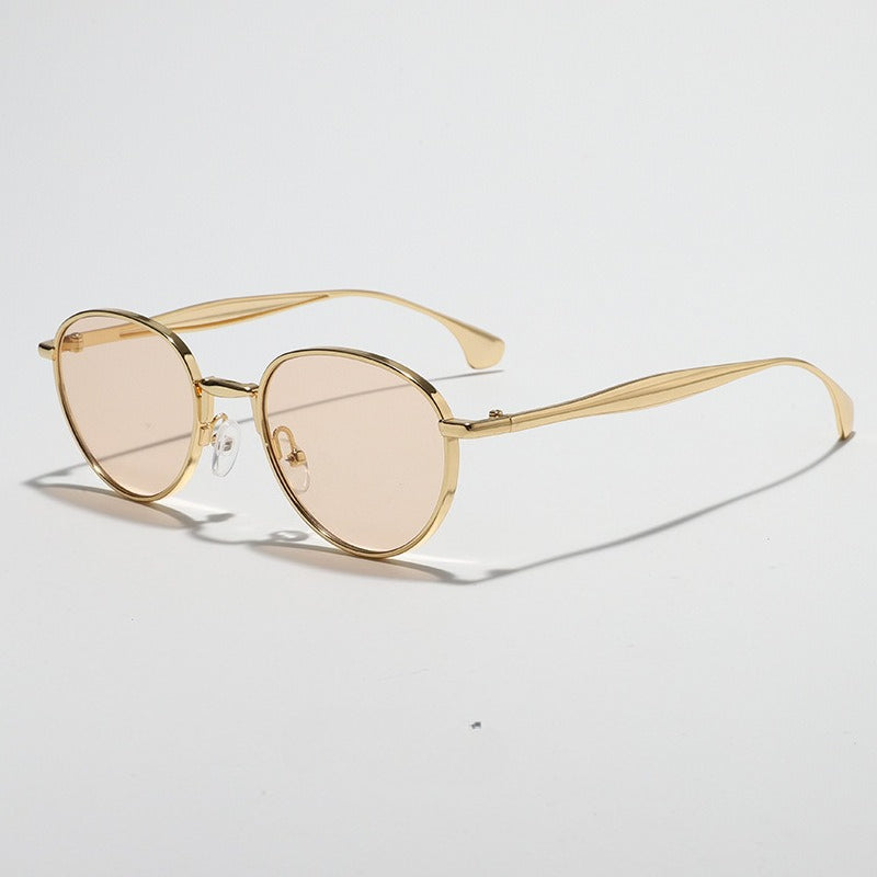 Metal Oval Frame Sunglasses - DippedShop Wholesale - #3619