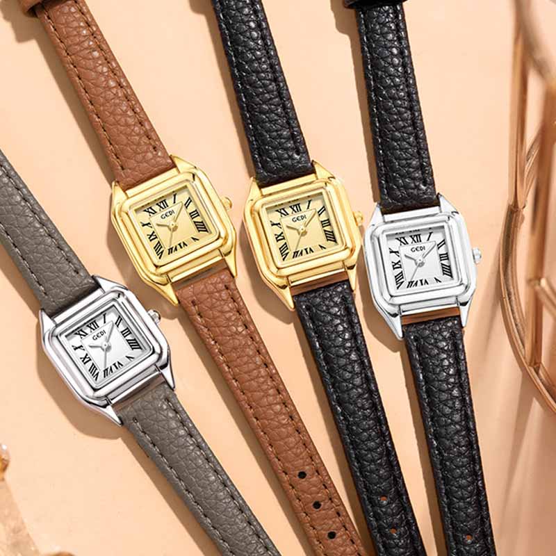 Classic Square Roman Numeral Leather Strap Watch MK2SSAS6W6JWA08