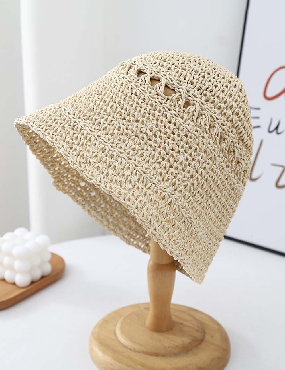 Straw Hollow Bucket Hat - DippedShop Wholesale - #8195
