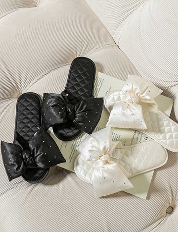 Rhinestone Bow Slippers - DippedShop Wholesale - #0723