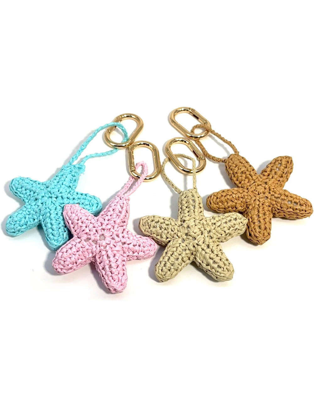 Handmade Raffia Starfish Keychain - DippedShop Wholesale - #4227