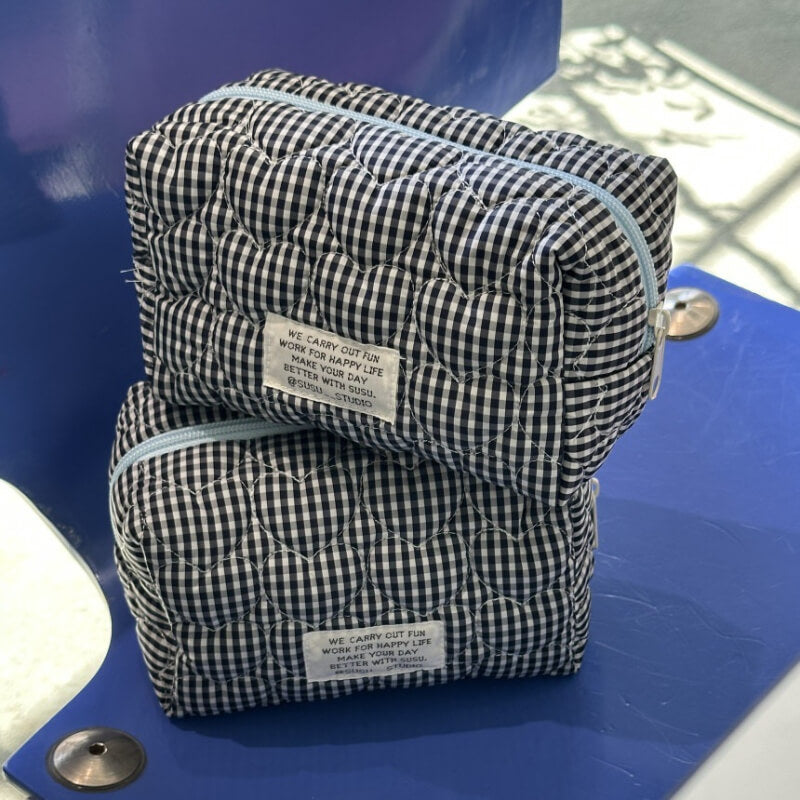 Cute Heart Plaid Travel Cosmetic Organizer DP25C573