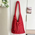 Crochet Flower Beach Tote Bag - DippedShop Wholesale - #9715