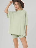 Round Neck Top and Shorts Set - DippedShop Wholesale - #1907
