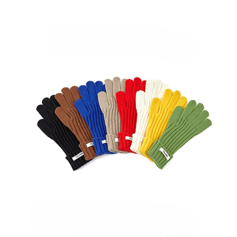 Simple Solid Color Knit Touchable Gloves DPG2808